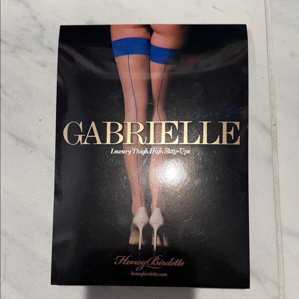 Honey Birdette Gabrielle Thigh Highs - Bold Blue M